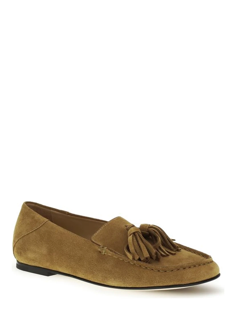 Beige Calf Leather Bos Taurus Slip-On Loafers