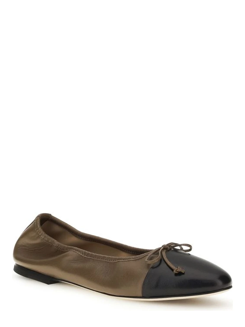Brown Calf Leather Bos Taurus Ballet Flats