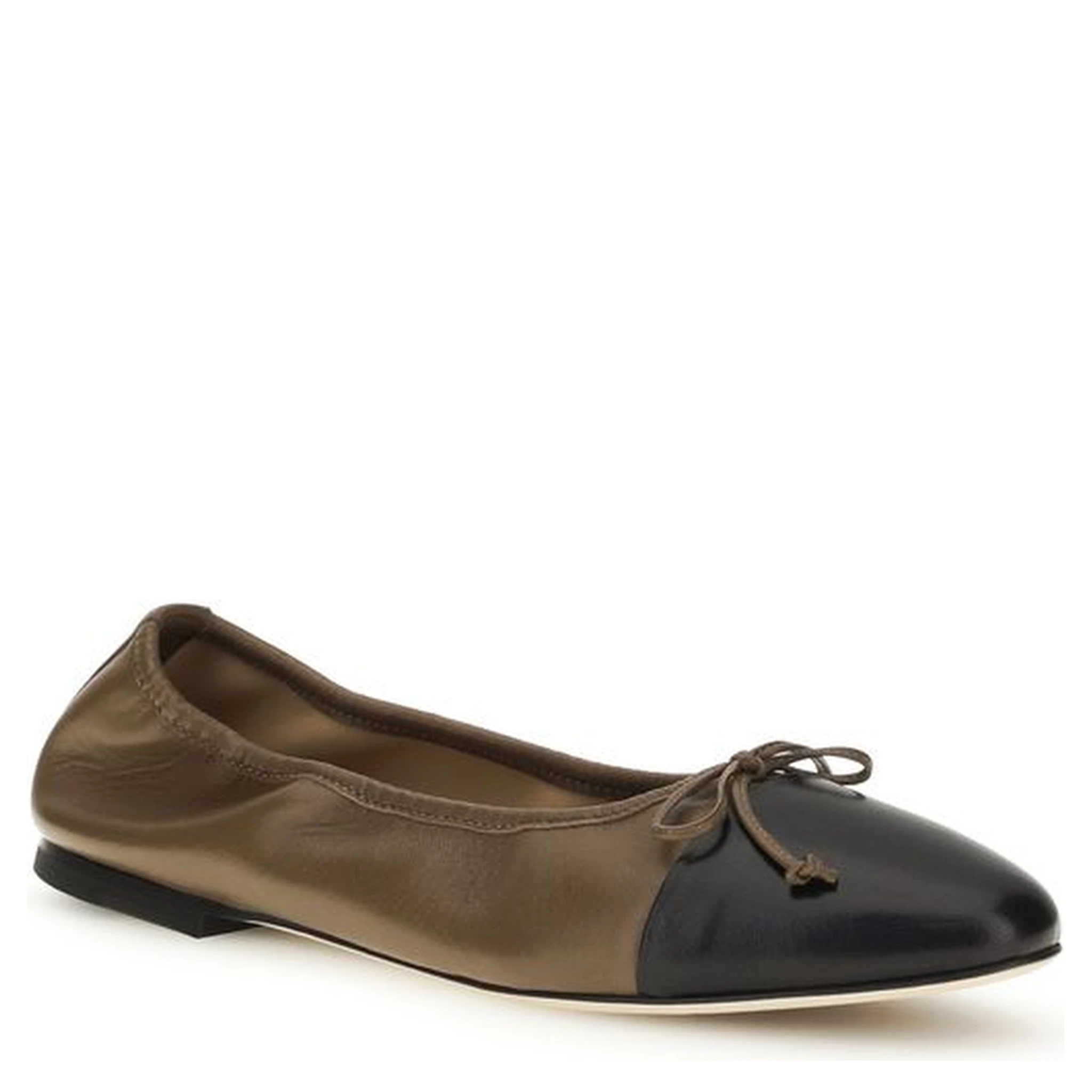 Brown Calf Leather Bos Taurus Ballet Flats