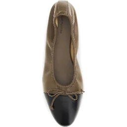 Brown Calf Leather Bos Taurus Ballet Flats