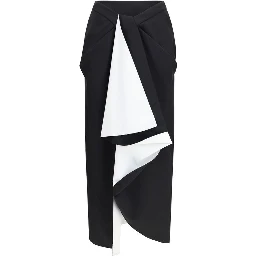 Black Wool Oves Aries Midi Skirt