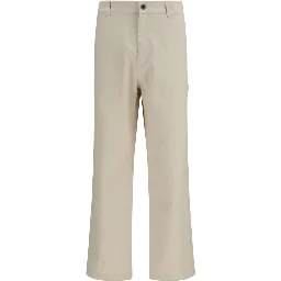 Beige Cotton Casual Pants