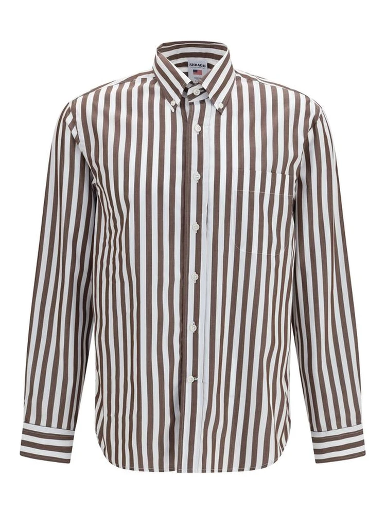 Brown Cotton Pattern Shirt
