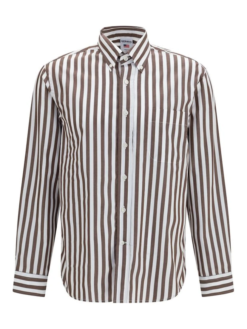 Brown Cotton Pattern Shirt