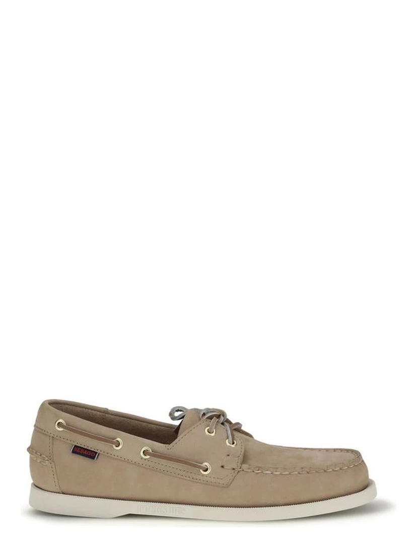 Beige Calf Leather Bos Taurus Slip-On Loafers