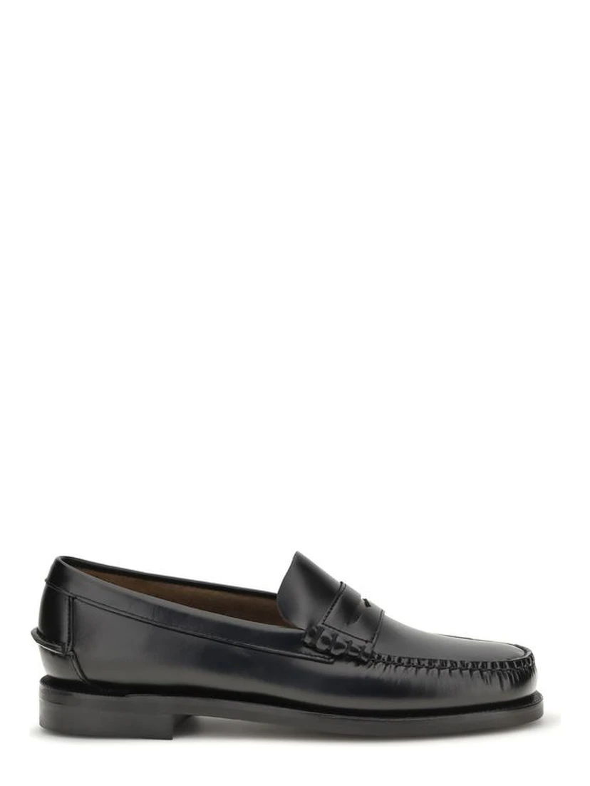 Black Calf Leather Bos Taurus Slip-On Loafers