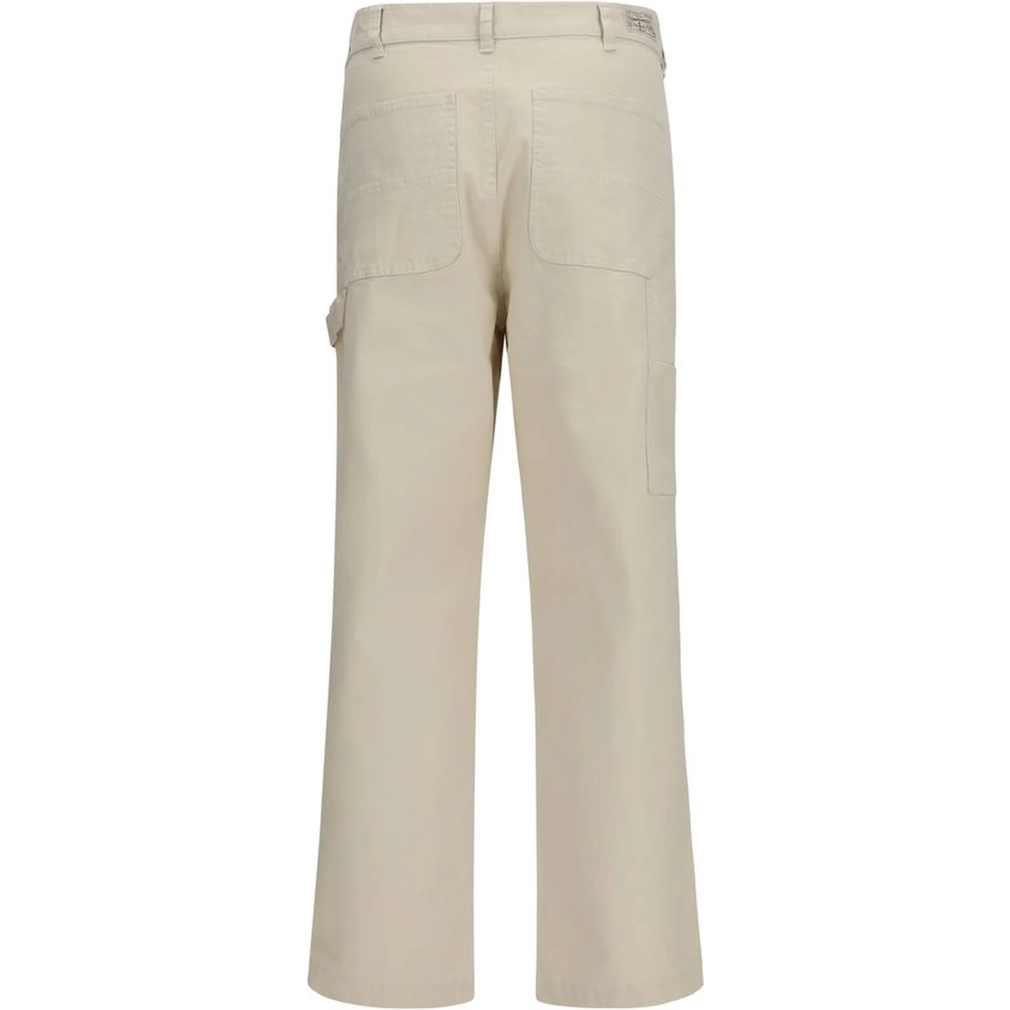 Beige Cotton Casual Pants