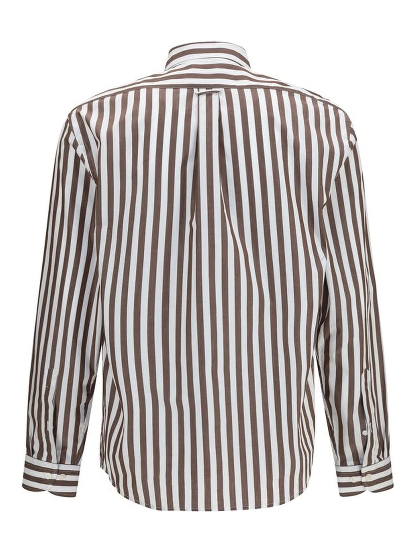 Brown Cotton Pattern Shirt