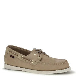 Beige Calf Leather Bos Taurus Slip-On Loafers
