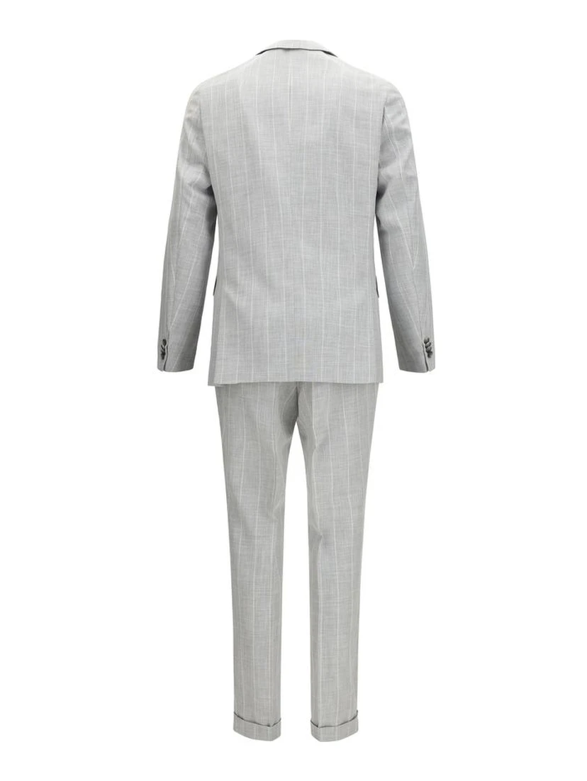 Gray Cotton Two-Piece Suit