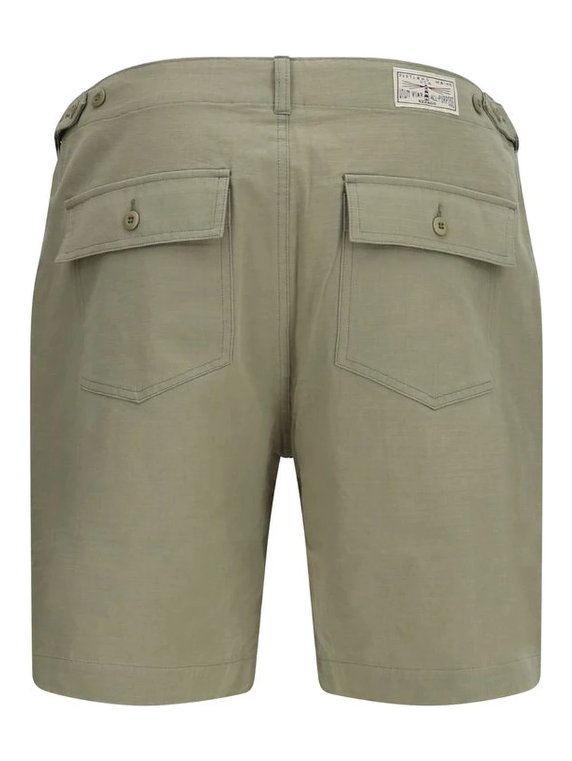 Bicolor Cotton Bermuda Shorts