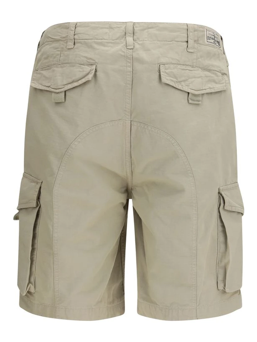 Beige Cotton Bermuda Shorts