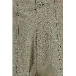 Bicolor Cotton Bermuda Shorts