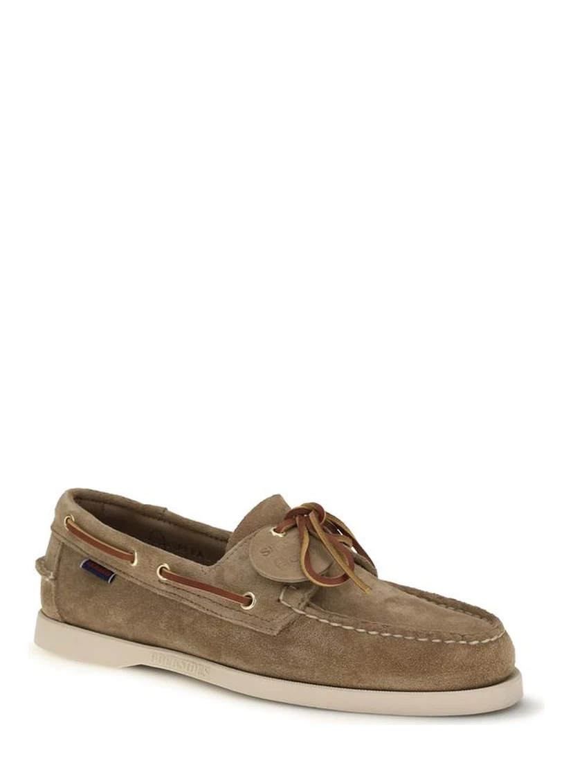 Beige Calf Leather Bos Taurus Slip-On Loafers