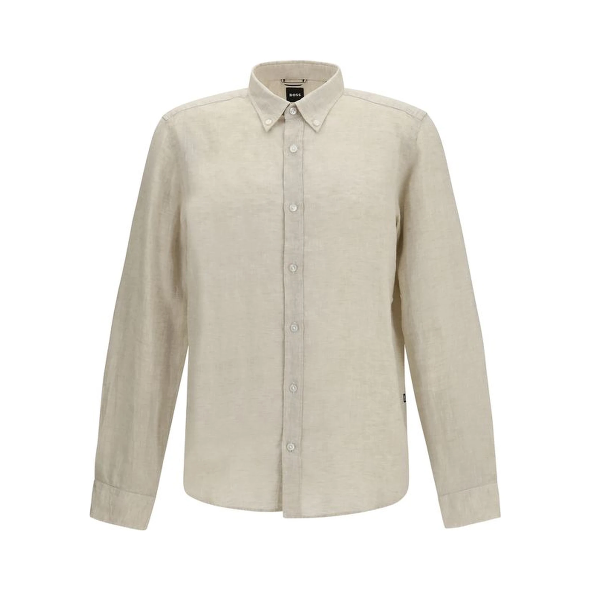 Beige Linen Dress Shirt