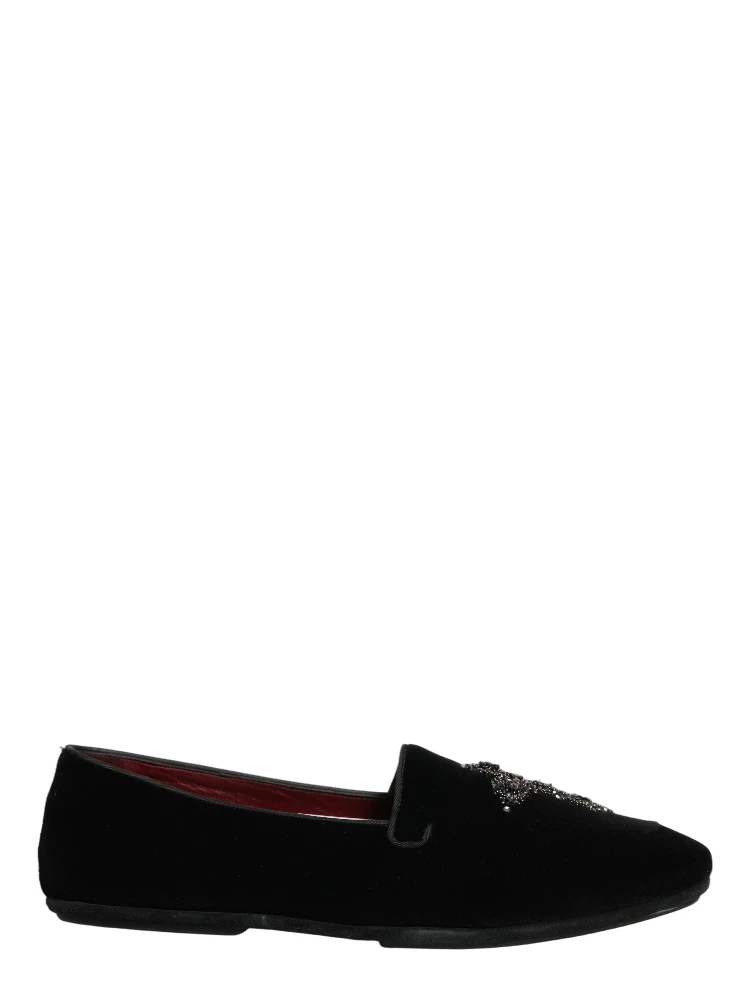 Black Suede Embellished Dress Loafers Shoes alternative
