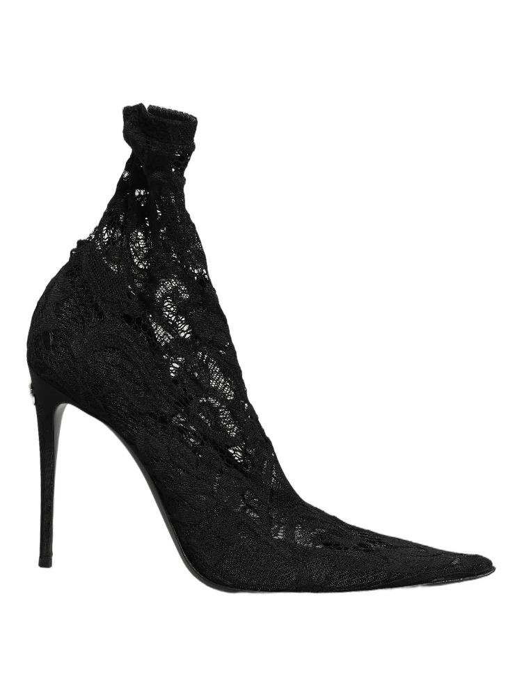 Black Socks Taormina Lace Pumps Boots Shoes alternative