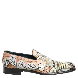 Multicolor Brocade Sequin Dress Loafers Shoes