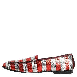 Multicolor Flag Sequin Dress Loafers Shoes