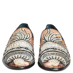 Multicolor Brocade Sequin Dress Loafers Shoes