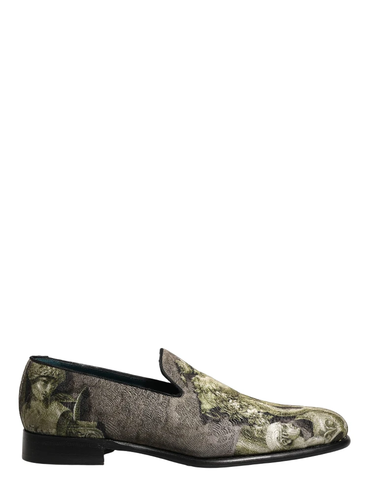 Brown Baroque Print Slip On Men Loafers Shoes alternative
