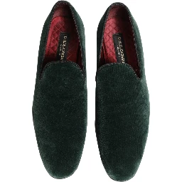 Green Suede Formal Slip On Men Loafers Shoes