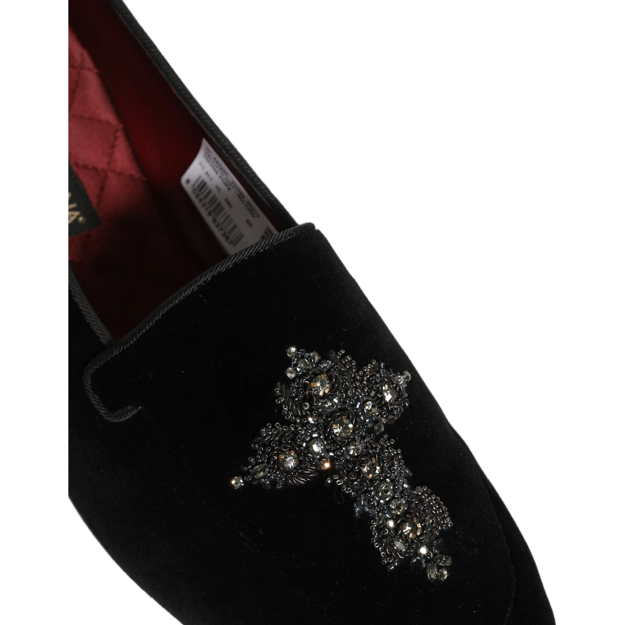 Black Suede Embellished Dress Loafers Shoes