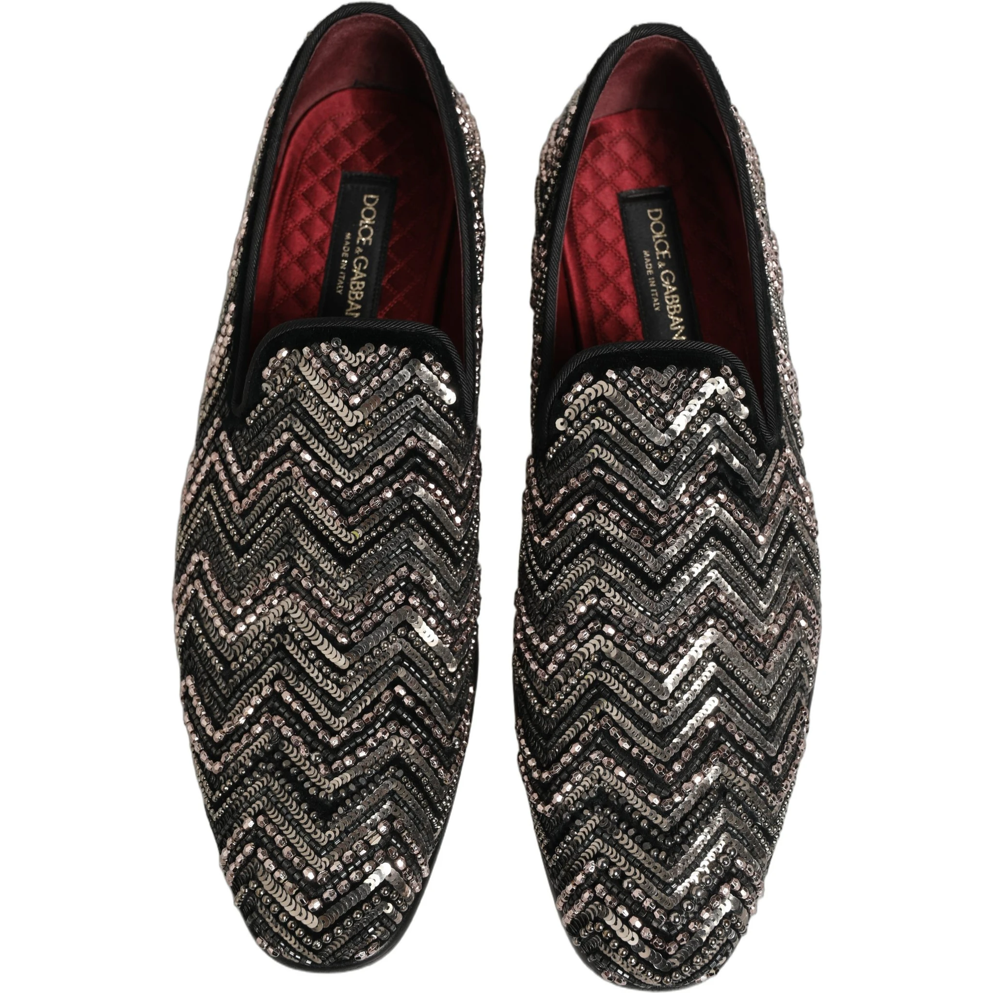 Black Velvet Floral Embellished Loafers Shoes