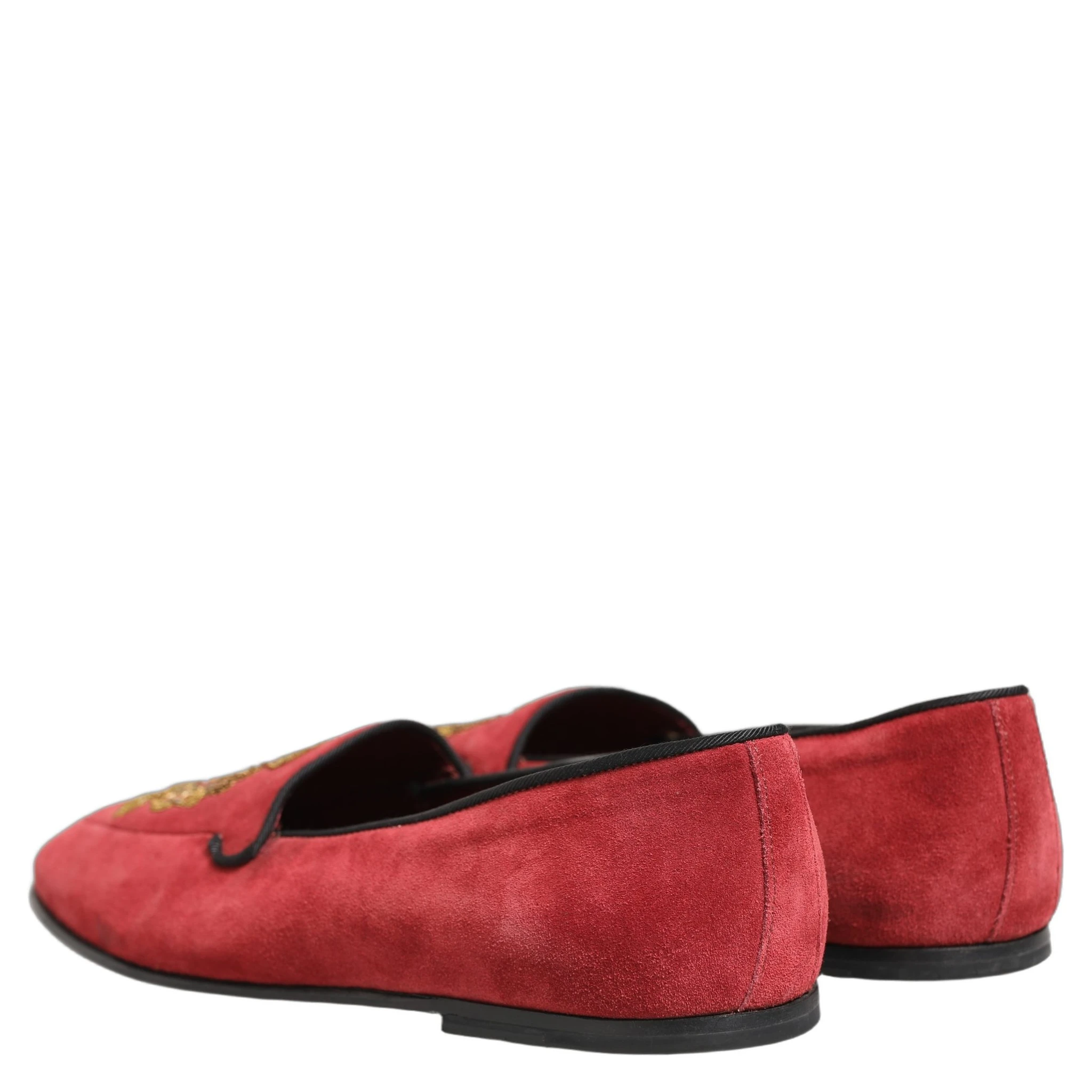 Red Velvet Logo Embroidery Men Loafers Shoes