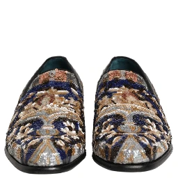 Multicolor Embroidered Sequin Loafers Shoes