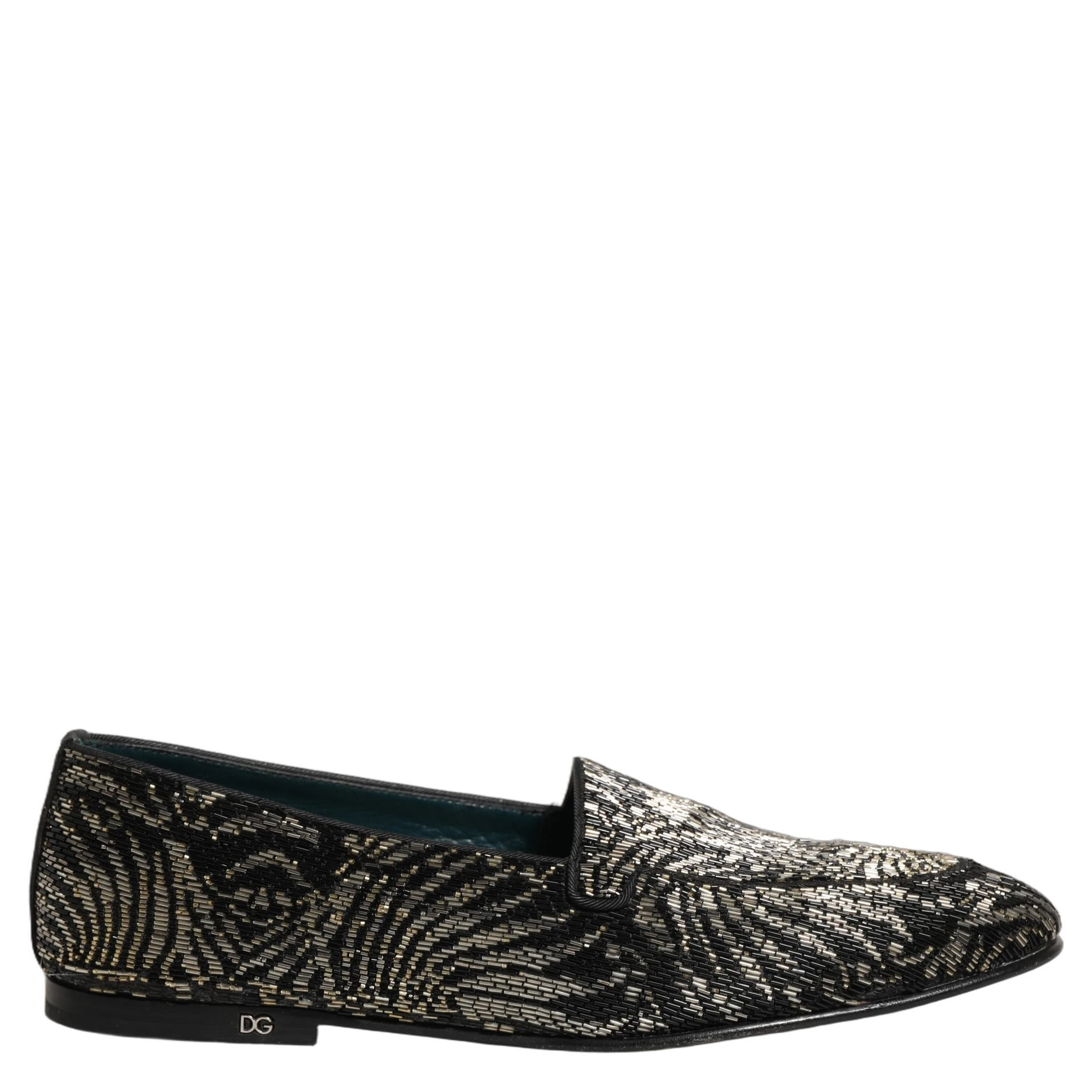 Black Silver Embellished Dress Loafers Shoes