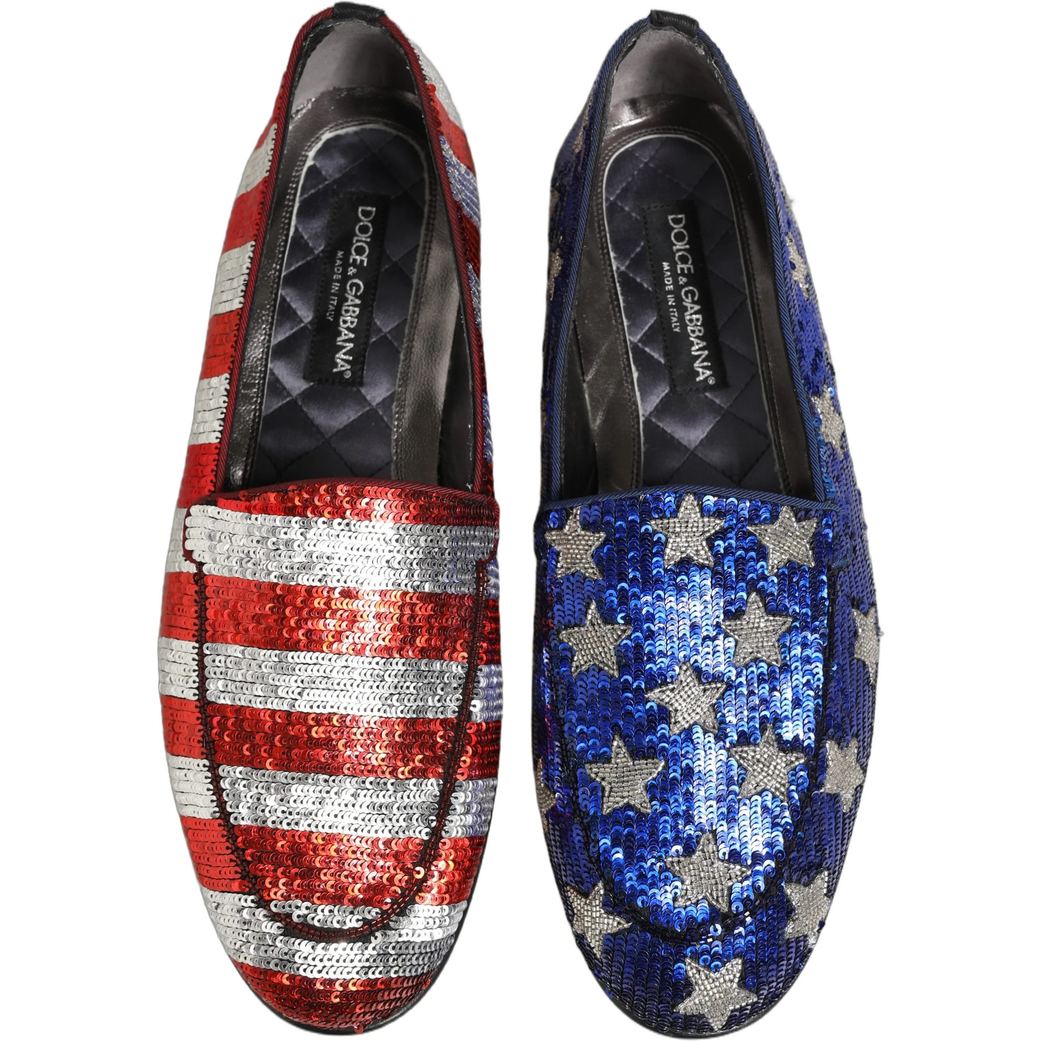 Multicolor Flag Sequin Dress Loafers Shoes