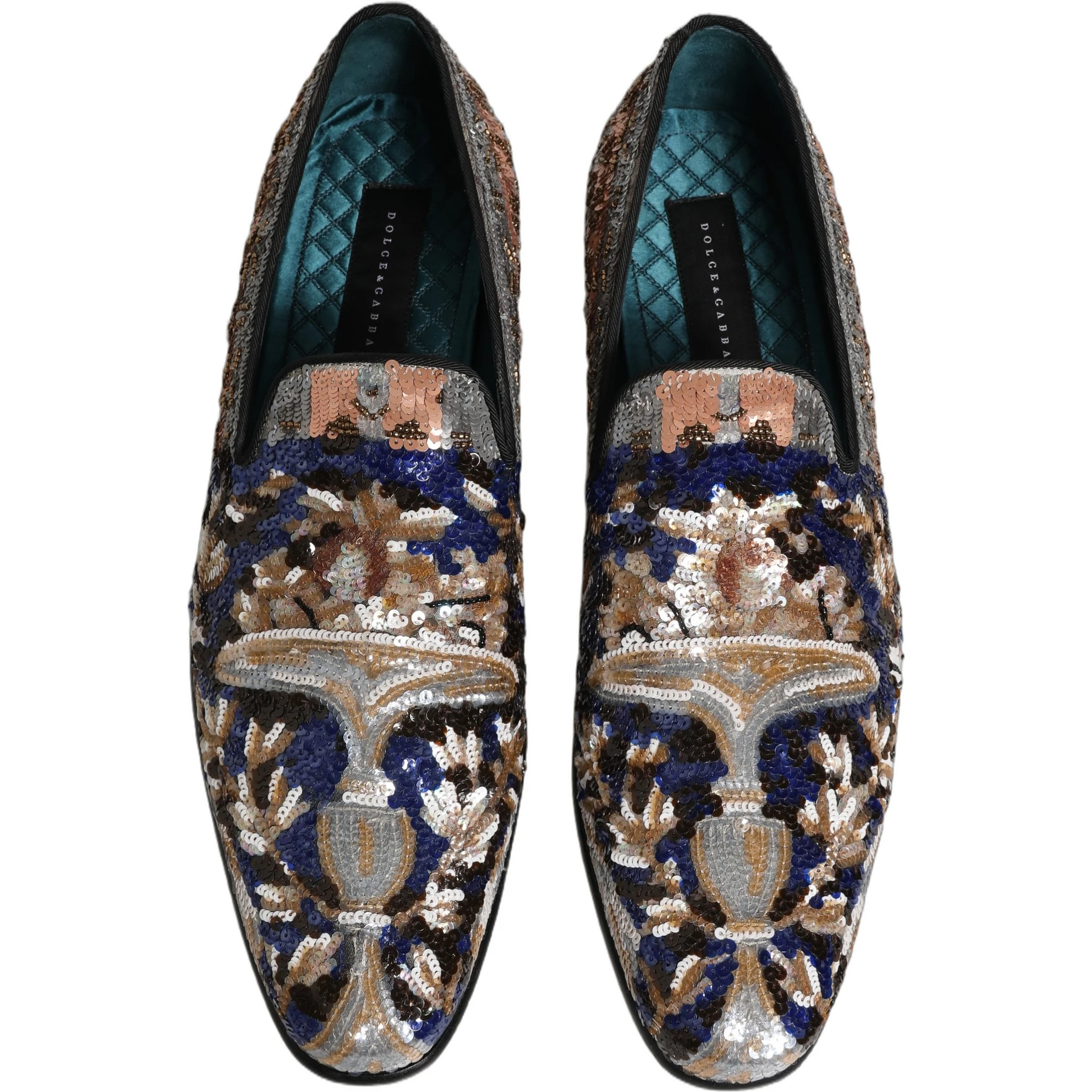 Multicolor Embroidered Sequin Loafers Shoes