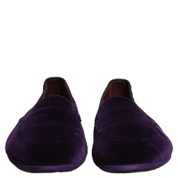 Violet Velvet Slip On Men Flats Loafers Shoes