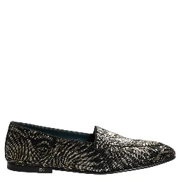 Black Silver Embellished Dress Loafers Shoes