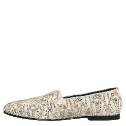 White Velvet Embroidered Dress Loafers Shoes