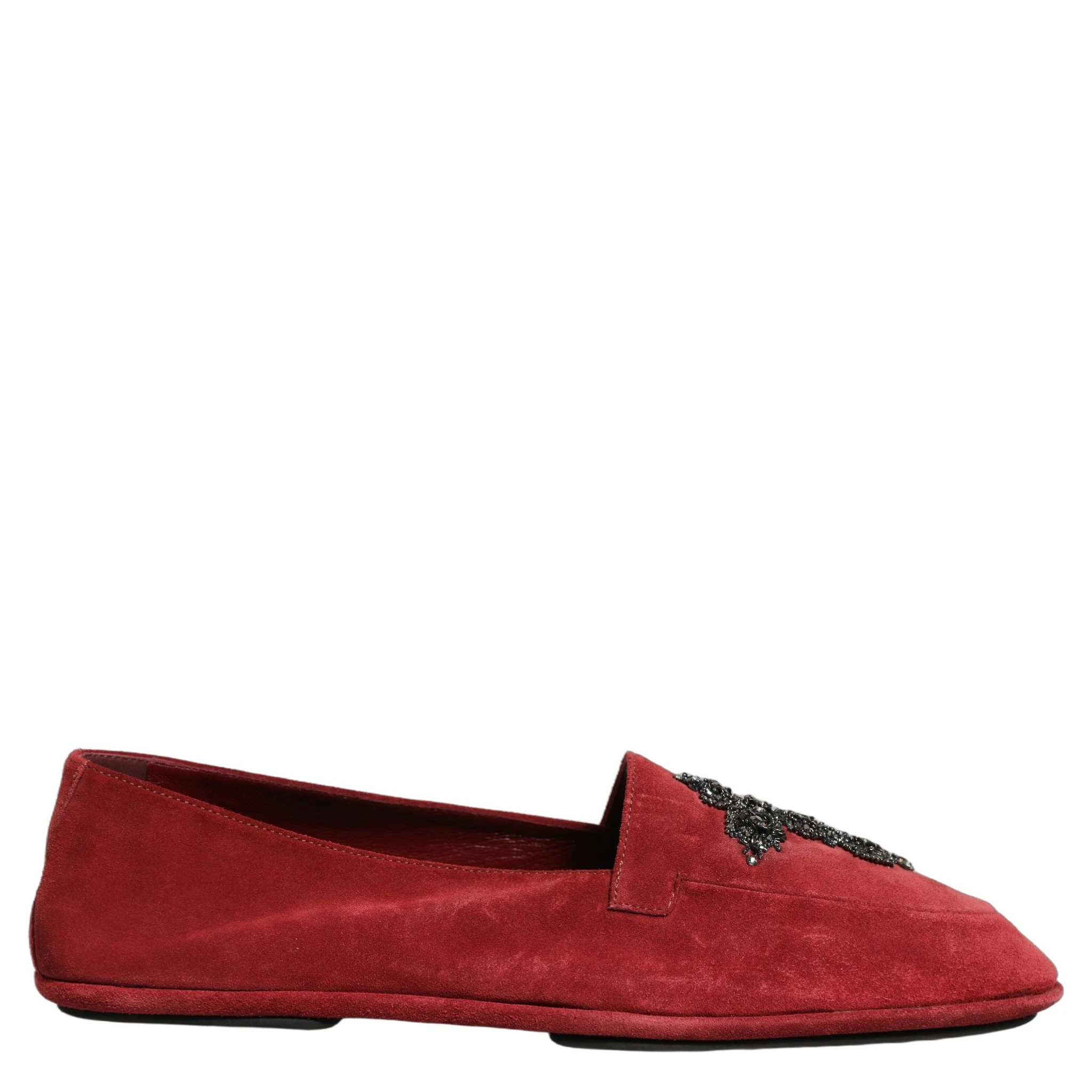 Red Suede Cross Slip On Dress Loafers Shoes