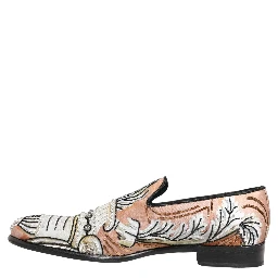 Multicolor Brocade Sequin Dress Loafers Shoes