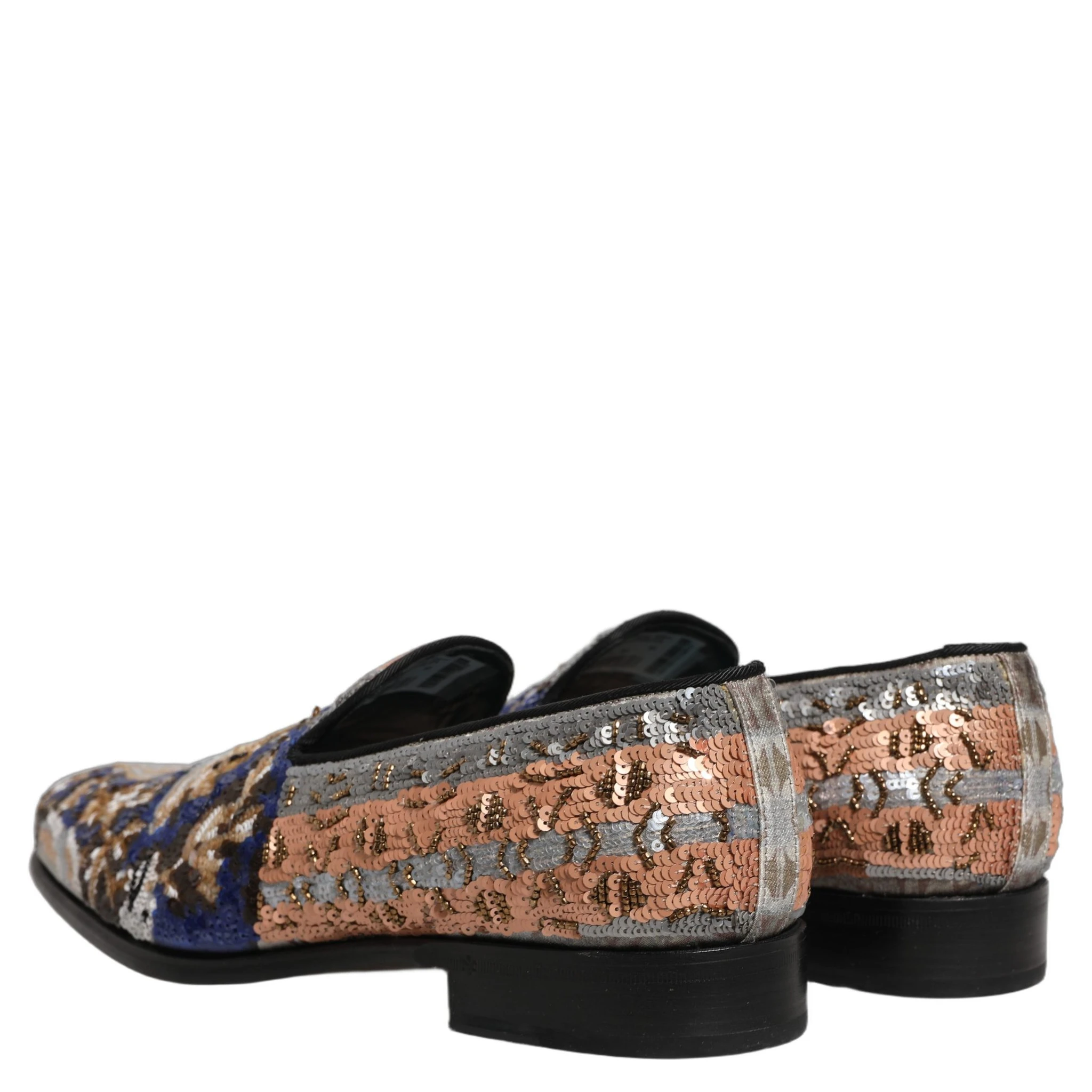 Multicolor Embroidered Sequin Loafers Shoes