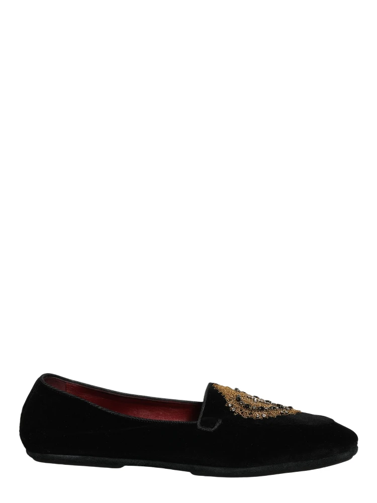 Black Velvet Sacred Heart Dress Loafers Shoes alternative