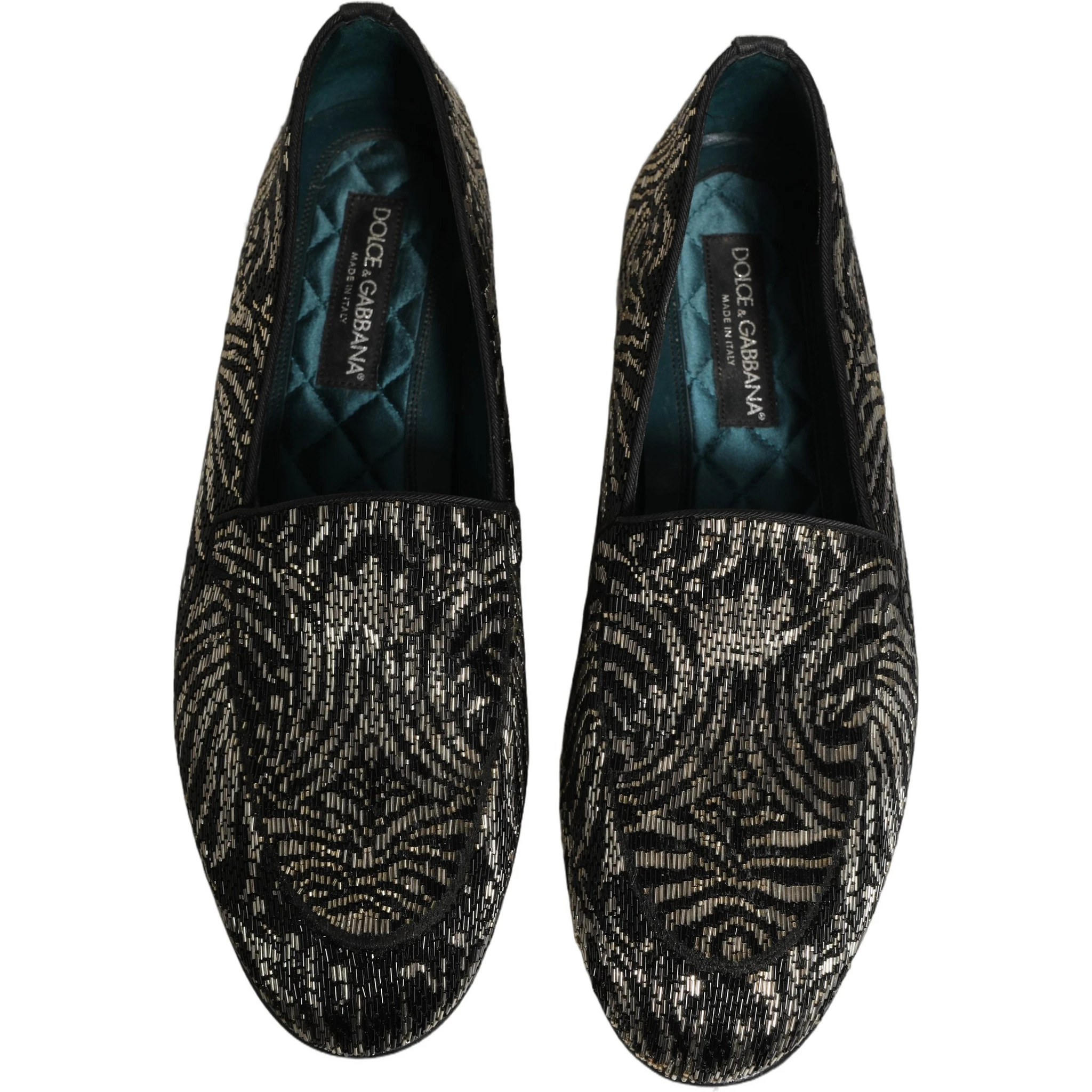 Black Silver Embellished Dress Loafers Shoes