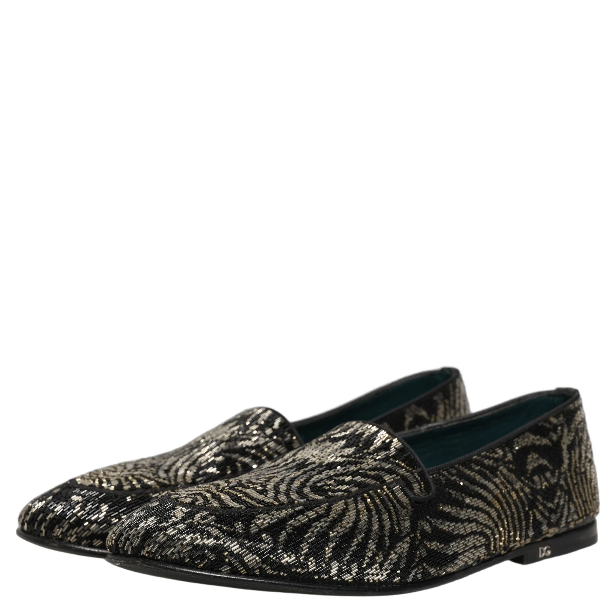 Black Silver Embellished Dress Loafers Shoes