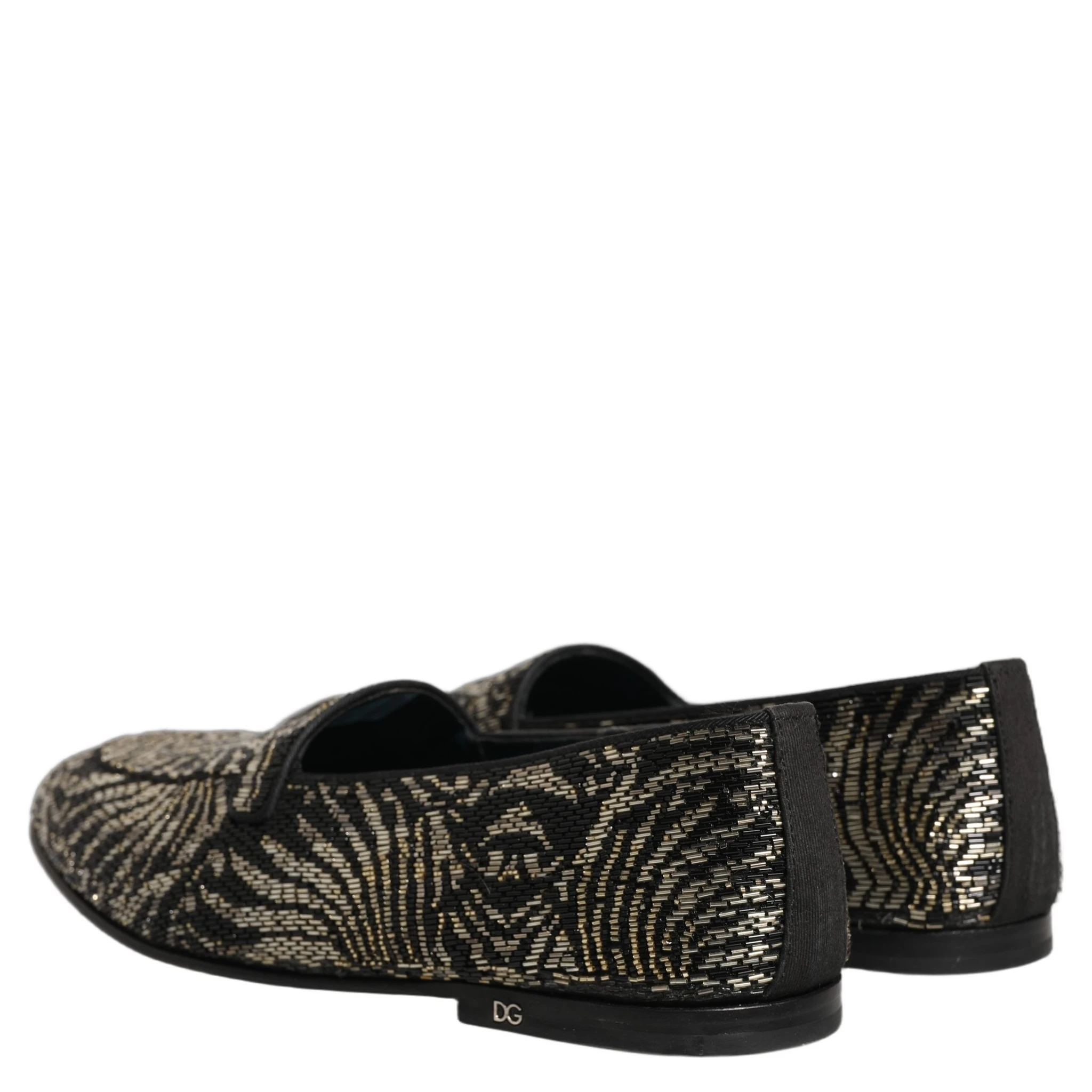 Black Silver Embellished Dress Loafers Shoes