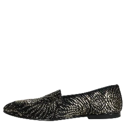 Black Silver Embellished Dress Loafers Shoes