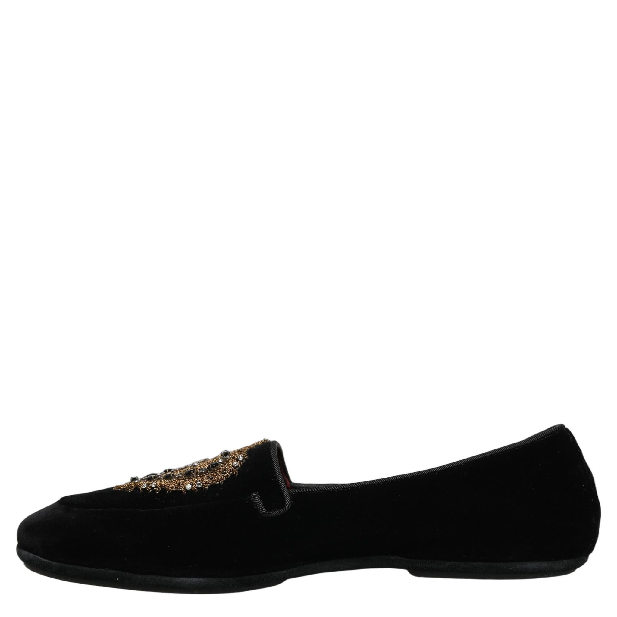 Black Velvet Sacred Heart Dress Loafers Shoes