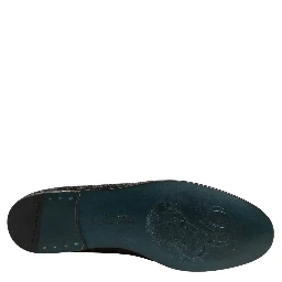 Black Glitter Brocade Men Dress Loafers Shoes
