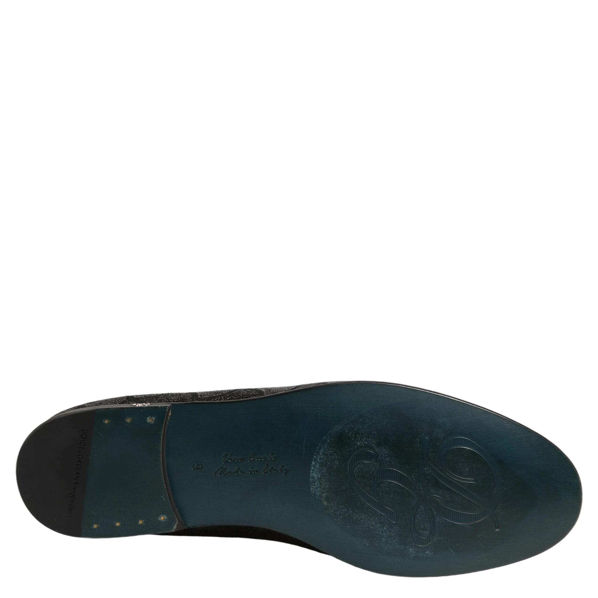 Black Glitter Brocade Men Dress Loafers Shoes