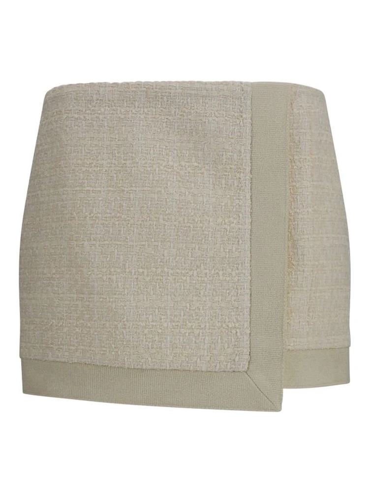 Beige Wool Oves Aries Mini Skirt