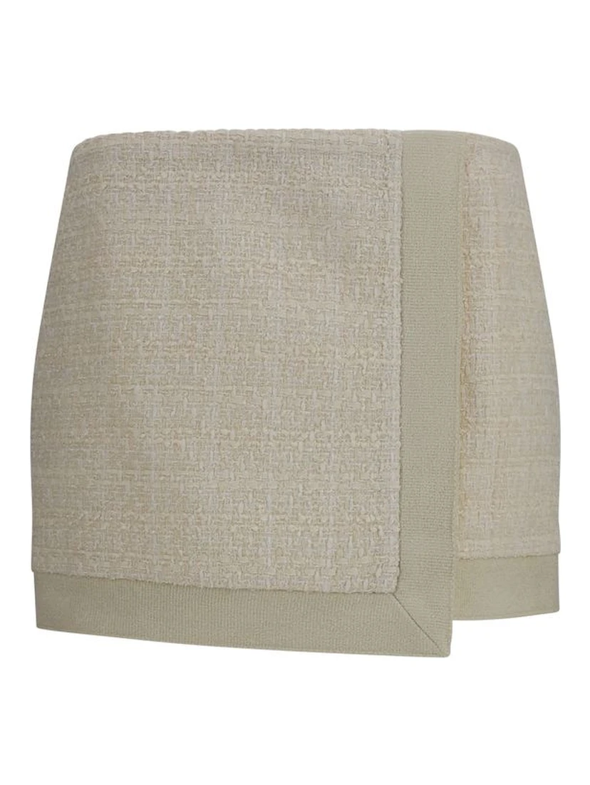 Beige Wool Oves Aries Mini Skirt