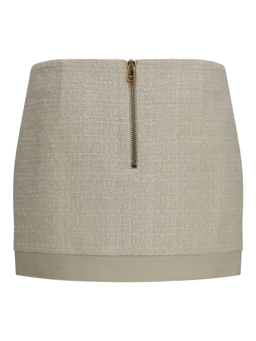 Beige Wool Oves Aries Mini Skirt